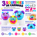 Kit Funny Faces™ – 3 Squishies de Carinhas + Brinde